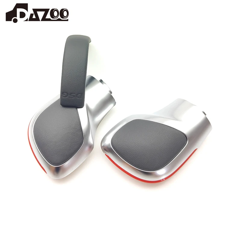 DSG Ручка переключения передач Хром с кожаными синими и красными боковыми накладками для VW Golf 6 7 R GTI Passat B7 B8 CC R20 Jetta MK6 GLI.