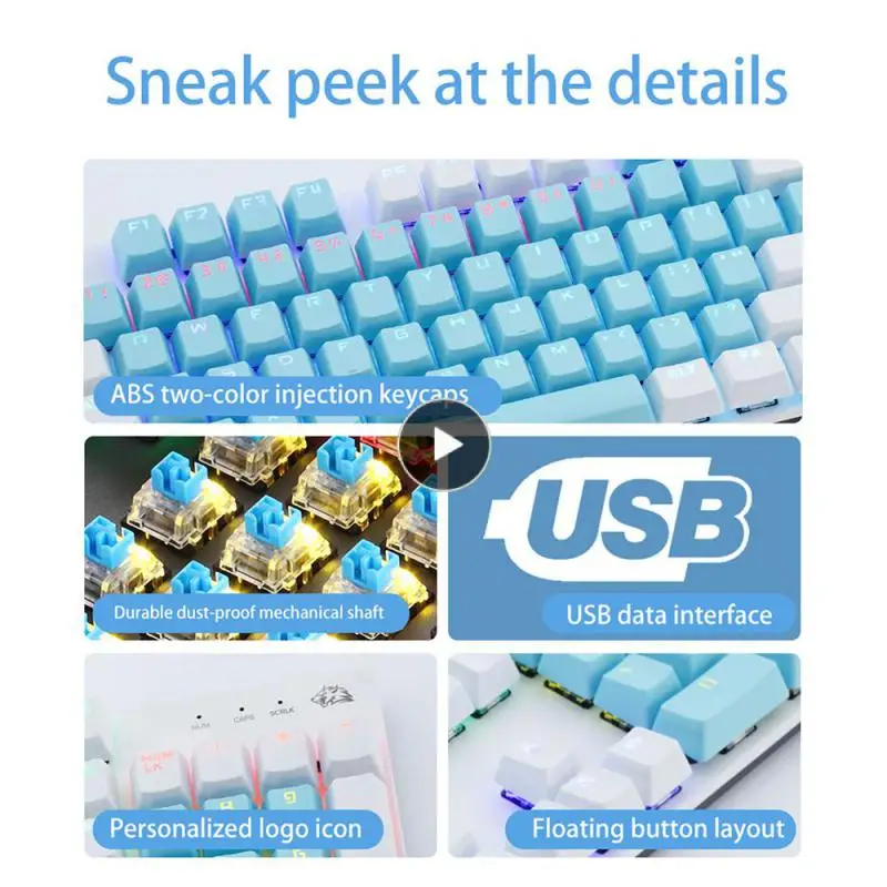 

Gaming Keyboard Injection Molded Keycaps Abs Keyboard Wired Dustproof Color Keyboard Keyboard Illuminated Keyboard Two-color