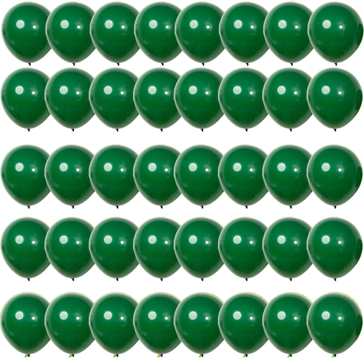 Зеленые матовые латексные шары с конфетти 40 шт