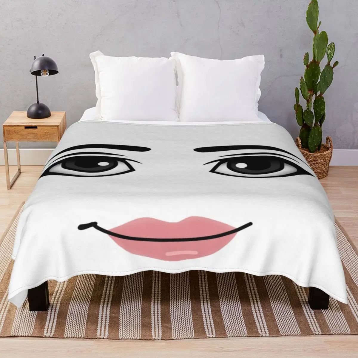 Woman Face HD Blanket Velvet Summer Soft Throw Blankets for Bedding Sofa Camp Cinema