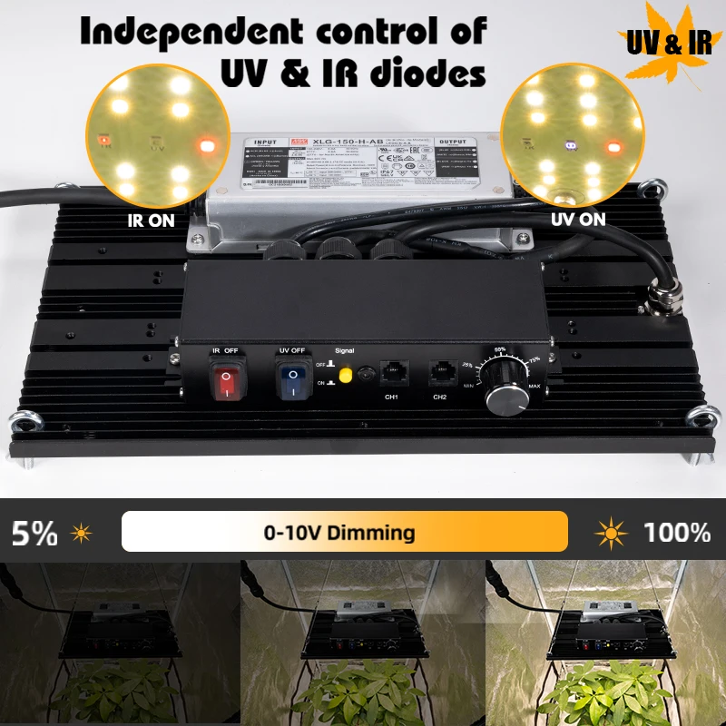 Светодиодные лампы для выращивания растений 120 Вт LM301H Evo Board 240 UV IR с отдельным