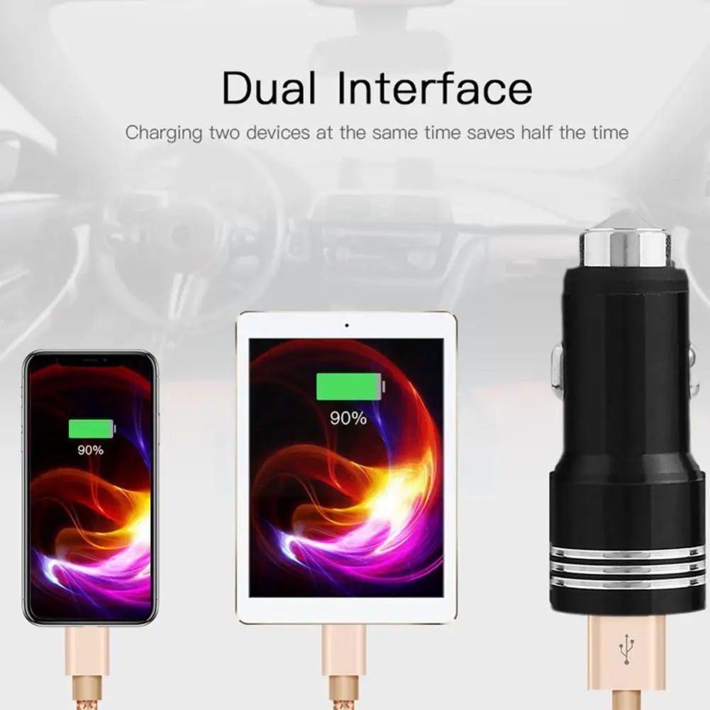 

Автомобильное зарядное устройство 2,1/1A с двумя USB-портами, универсальное автомобильное зарядное устройство для Xiaomi, Samsung, Huawei, iPhone 12, 6s, 13, 11 Plus,...
