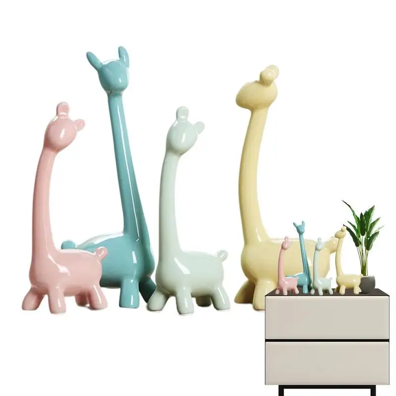 

Керамические фигурки животных, домашний декор, комплекты для семьи животных, настольная верхняя часть, украшения в форме животных, маленький самодельный декор для книжной полки, дома