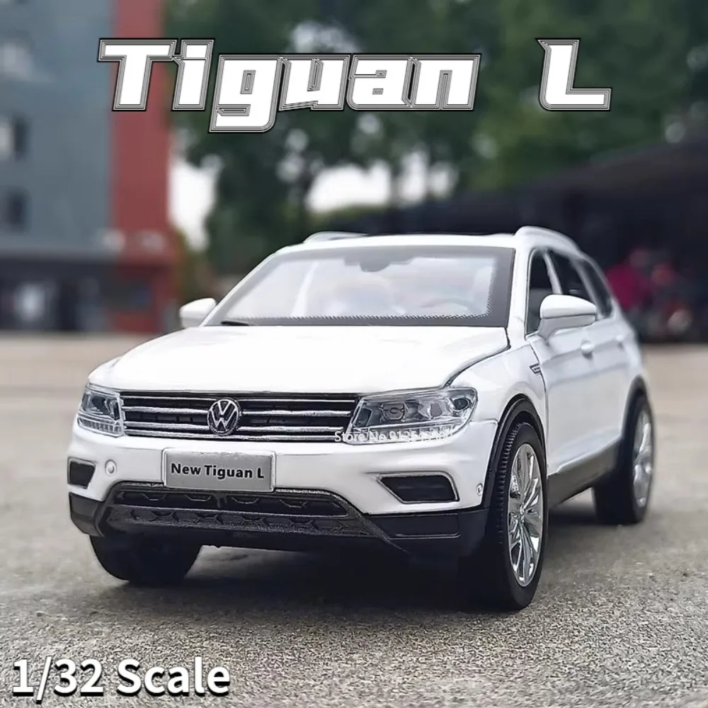 

1/32 Tiguan L Toy Car Model Alloy Diecast Pull Back with Sound Light Scale Mdoel Vehicle Toys for Kids Birthday Gifts Collection