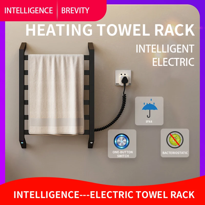 Warmer Itteligent Towel Racks 24" Inch Matt Black White Stai