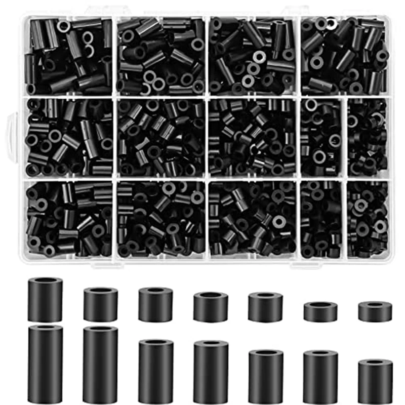 

1Set Electrical Outlet Screws Spacers Nylon Round Spacer Black For M3 M4 Screws, For Electrical Screws Switch And Receptacle
