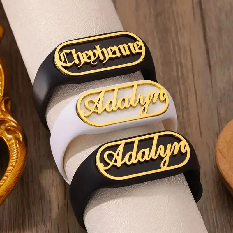 Пользовательский золотой цвет Старое Английское название ремешок для часов