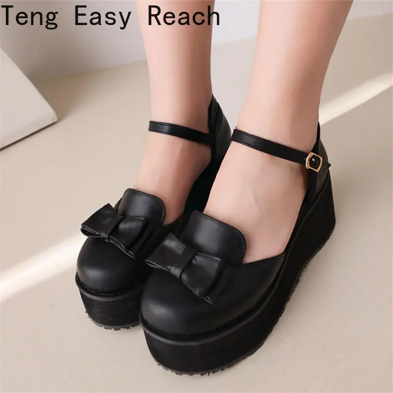 

Shoes Lolita Shoes Women Japanese Style Mary Jane Shoes Women Vintage Girls High Heel Platform Shoes College Student Big Size 43