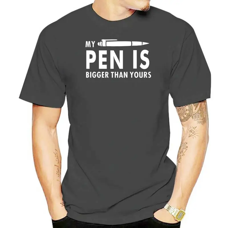 

Мужская футболка с коротким рукавом моя ручка больше, чем ваша одежда, хлопковая рубашка
