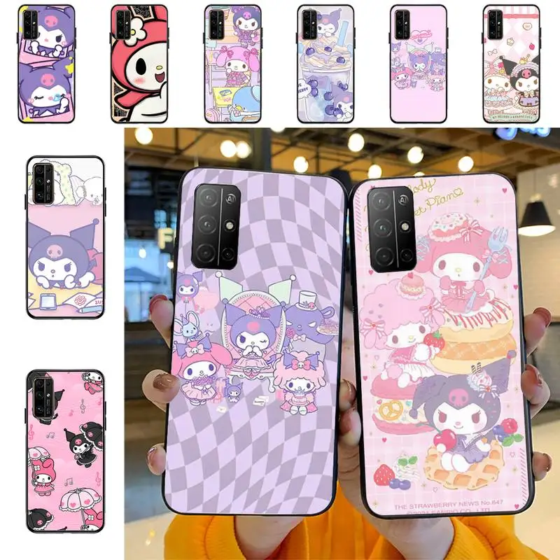 

Cute M-Melody K-Kuromi Phone Case for Huawei Honor 10 i 8X C 5A 20 9 10 30 lite pro Voew 10 20 V30