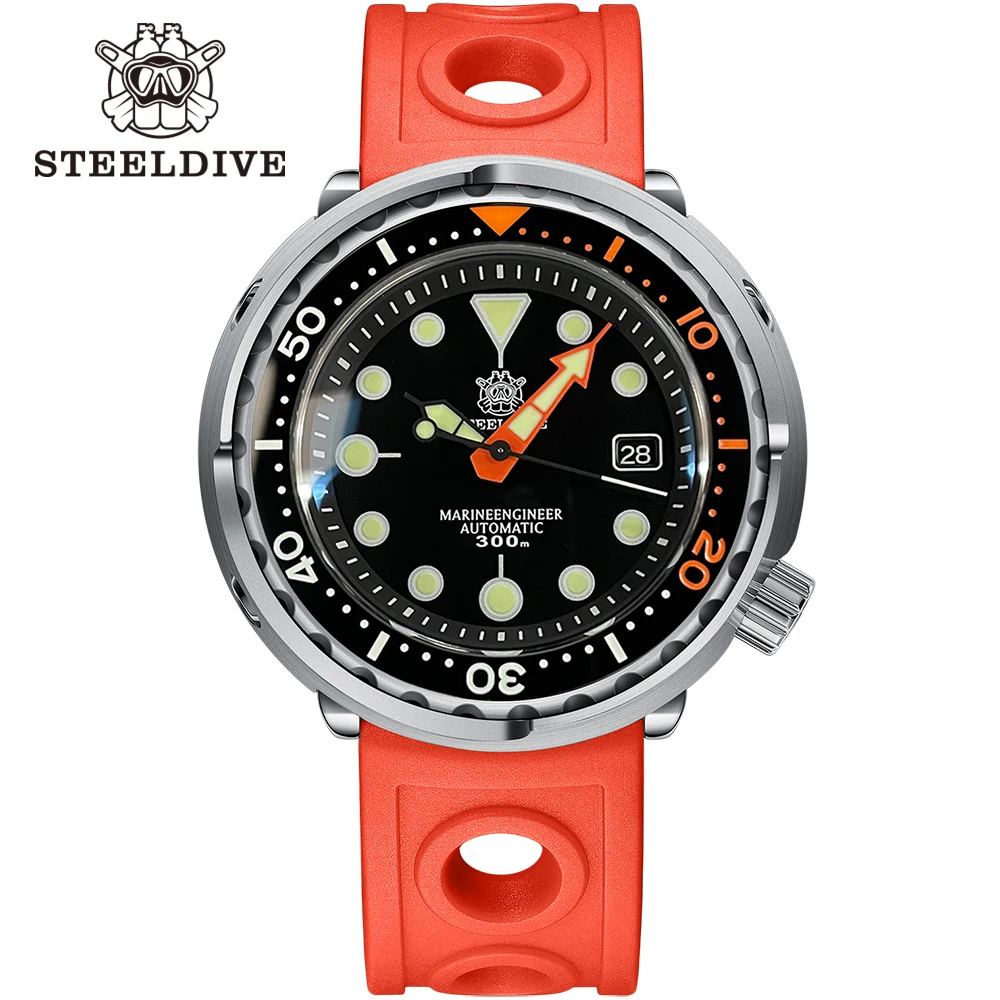 

New Tuna STEELDIVE SD1975C Men's Classic Watch Super Luminous Ceramic Bezel 300M Waterproof NH35 Movement Dive Wristwatch Orange