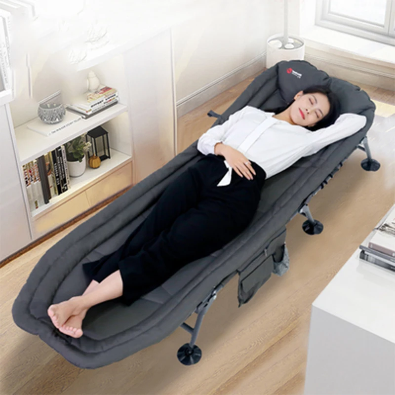 

Folding Bed Single Bed Recliner Lunch Break Bed Office Nap Folding Single Person Simple Portable Camp bed