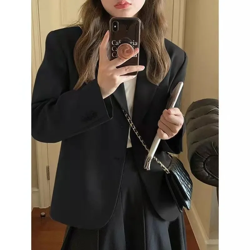 Blazers for Women 2023 Spring and Autumn Casual British Style Jacket for Women Solid Color Women Blazer