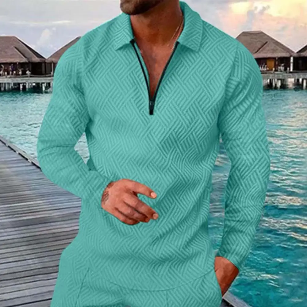 

Chic Men Spring Tops Long Sleeves Contrast Color Colors Matching Simple Autumn Shirt Autumn Tops Men Shirt