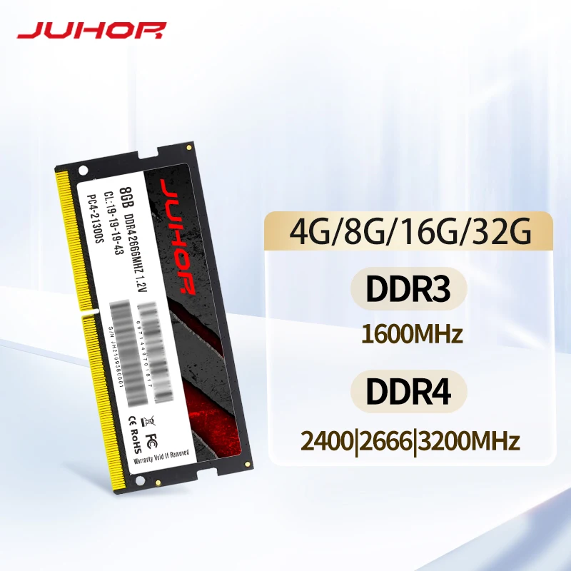 

JUHOR Rams DDR3 2g 4g 8g 1333MHz 1600MHz DDR4 8GB 16GB 32GB 2400MHz 2666MHz 3200MHz Notebook Memory Sodimm Laptop Memoria Ram