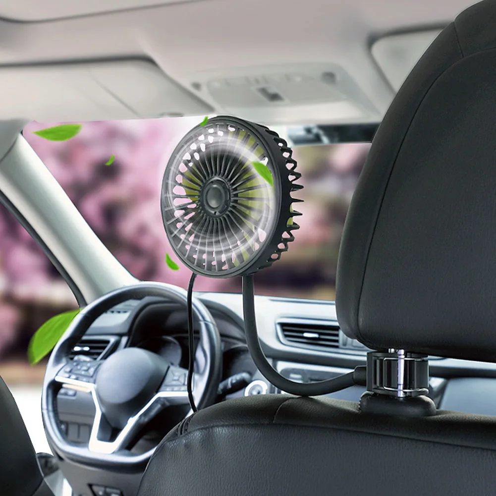 

360-Degree Free Adjustable Car Fan Universal USB Car Cooling Fan Dashboard/Back Seat 3-Speed Auto Air Cooler Summer Car products