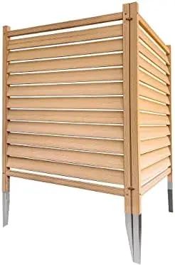 

4ft H x 3ft W Waverly Outdoor Privacy Fence Panel Screen No Dig Vinyl Louvered Kit (2-Pack), White