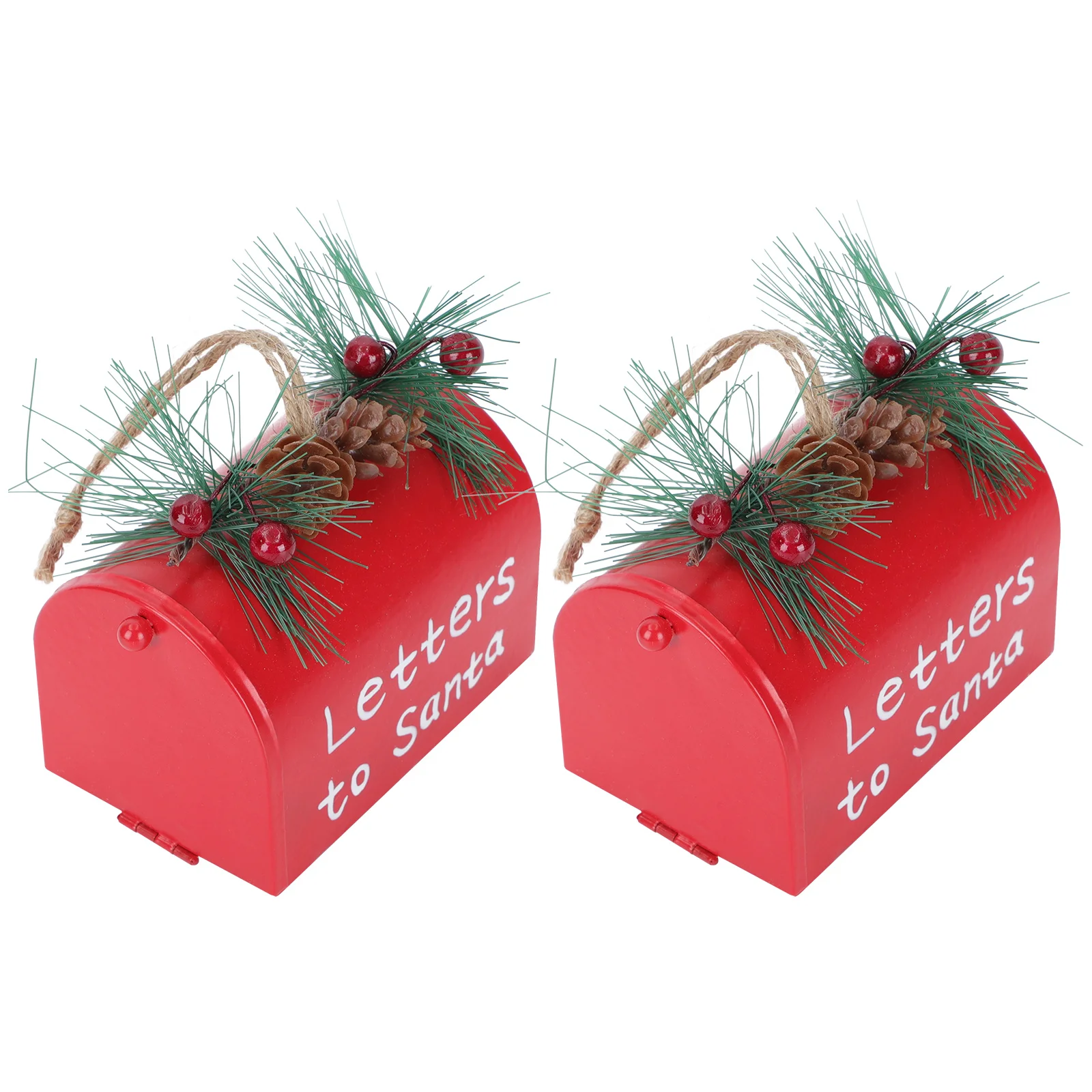 

2 Pcs Xmas Tree Pendant House Ornaments Mini Mailbox Home Décor Christmas Tree Pendant Household Xmas Tree Ornament