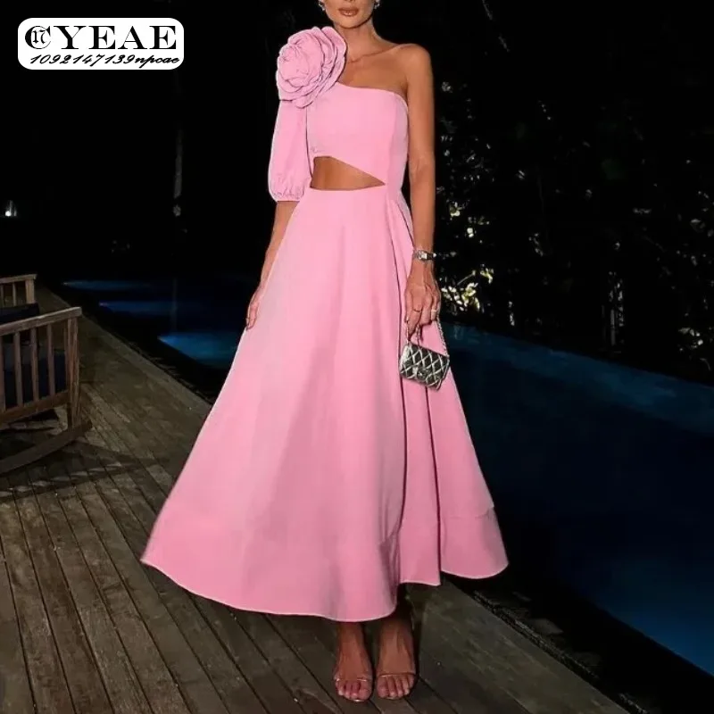 Сексуальное розовое вечернее платье YEAE