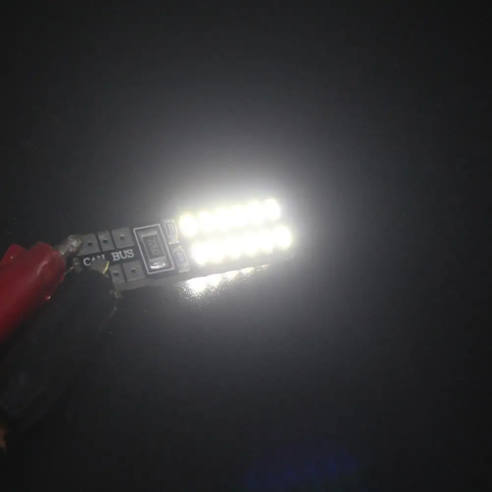 2 шт. Автомобильные светодиодные лампы CANBUS T10 24smd 3014 12 В |