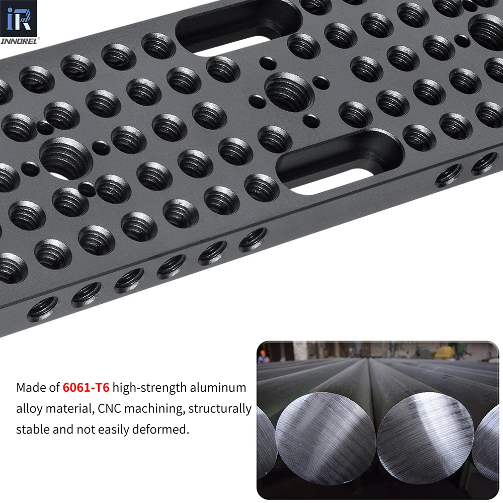 Фото Многофункциональная монтажная пластина INNOREL CP3005 30*5 см, с встроенными отверстиями ARRI для крепления на штатив камеры №3