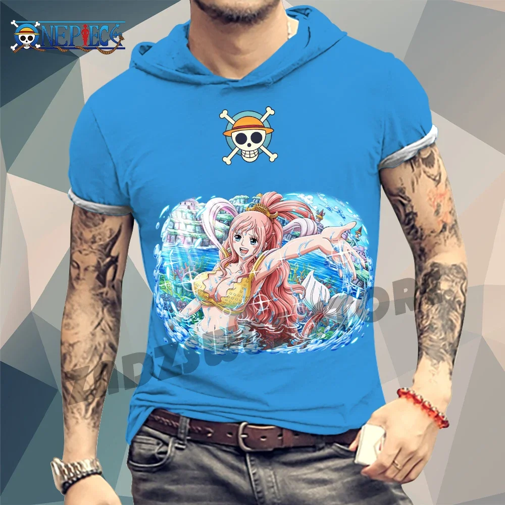 Мужская цельная футболка с капюшоном размеры до 3XL