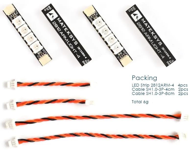 

4 шт. MATEK 2812 ручка светильник 4 фотоэлемента/6 фотоэлементов бусины для FPV Фристайл дроны ночной полет DIY части