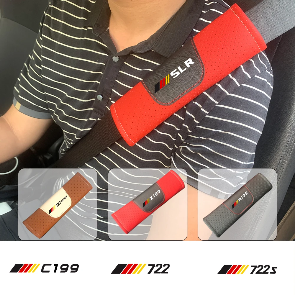 Защитная накладка на ремень безопасности из натуральной кожи для Mercedes-Benz C199 R199 Z199 SLR Class 722 Edition 722 722s