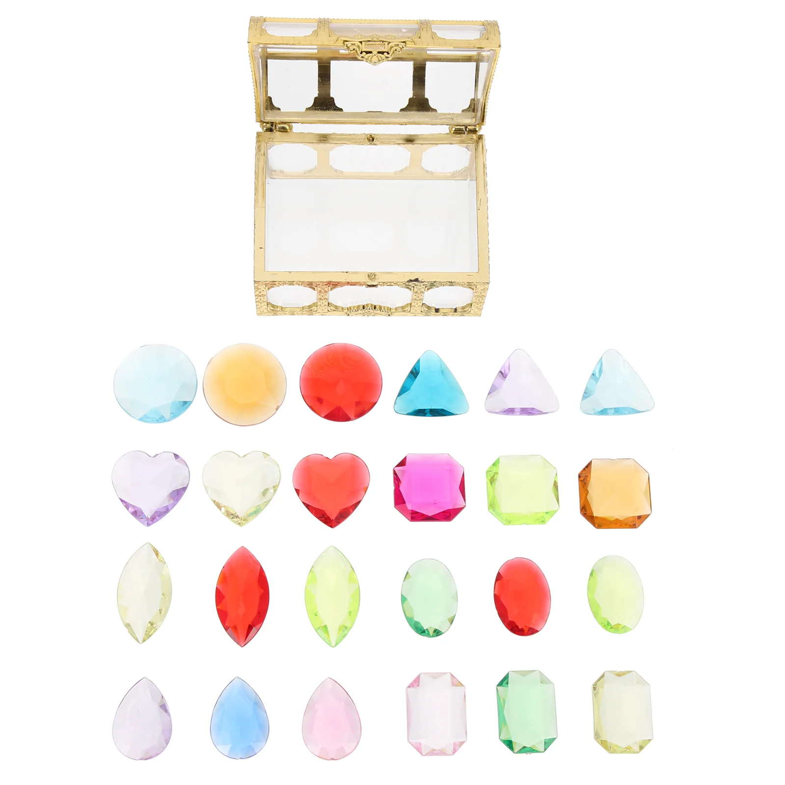 

1 Set of Colorful Gemstone Toys Kids Treasure Chest Kindergarten Ornament