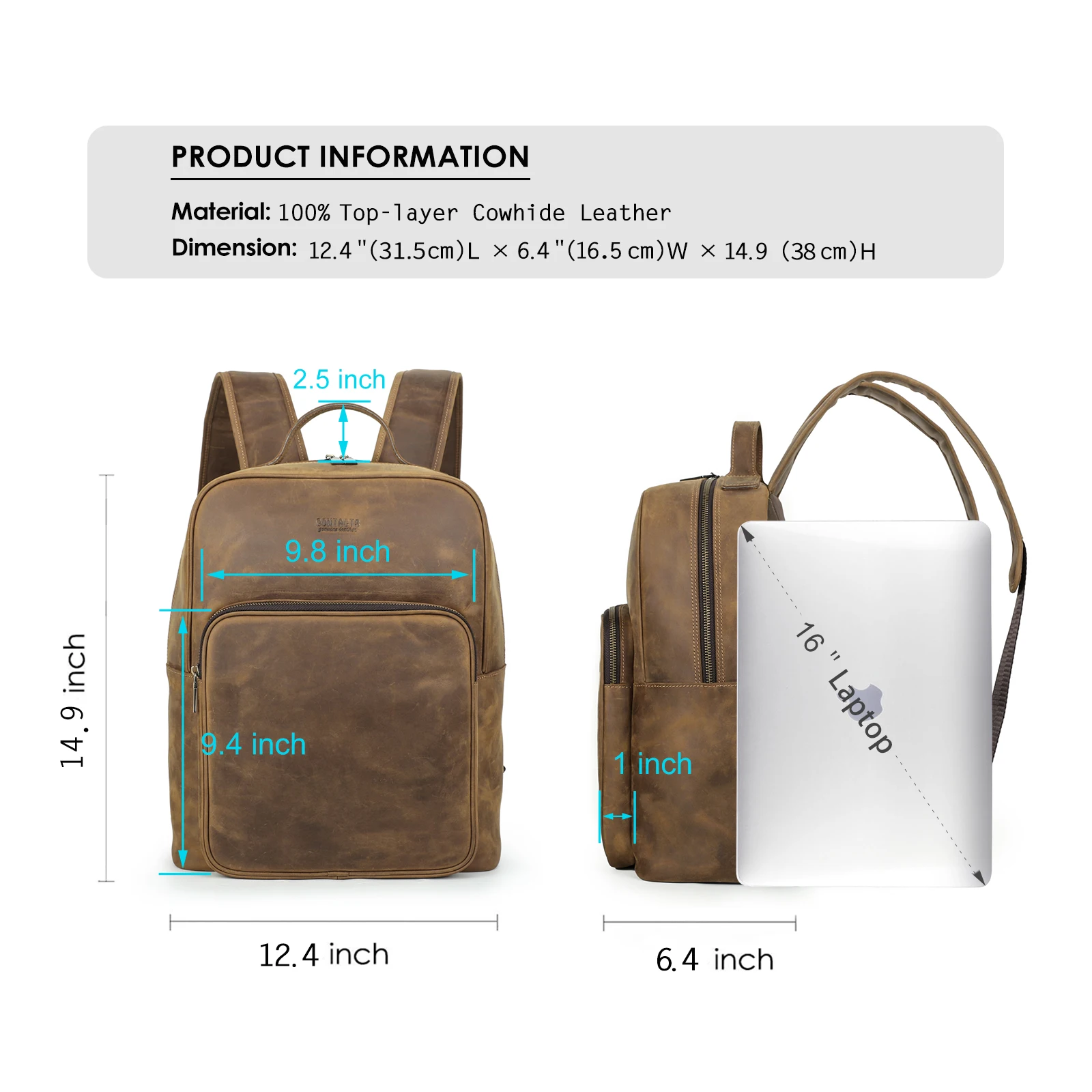 Men's Genuine Leather Business Outdoor Travel Backpack Cowhide Large Capacity Multifunction Fashion Trend Computer Bag