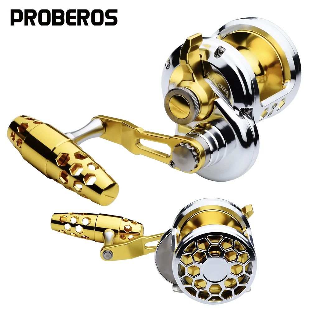 

PRO BEROS 5,7: 1 рыболовные катушки с передаточным отношением, золотые и серебряные Троллинговые катушки (левая/правая рука), алюминиевые рыболовные катушки с ЧПУ