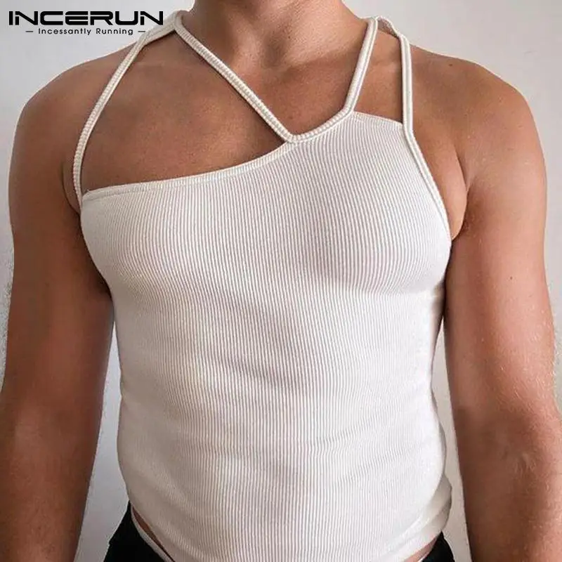 

INCERUN Sexy Casual New Men's Solid Well Fitting Irregular Waistcoat Stylish Male Comfortable Hollow Out Sleeveless Vests S-5XL