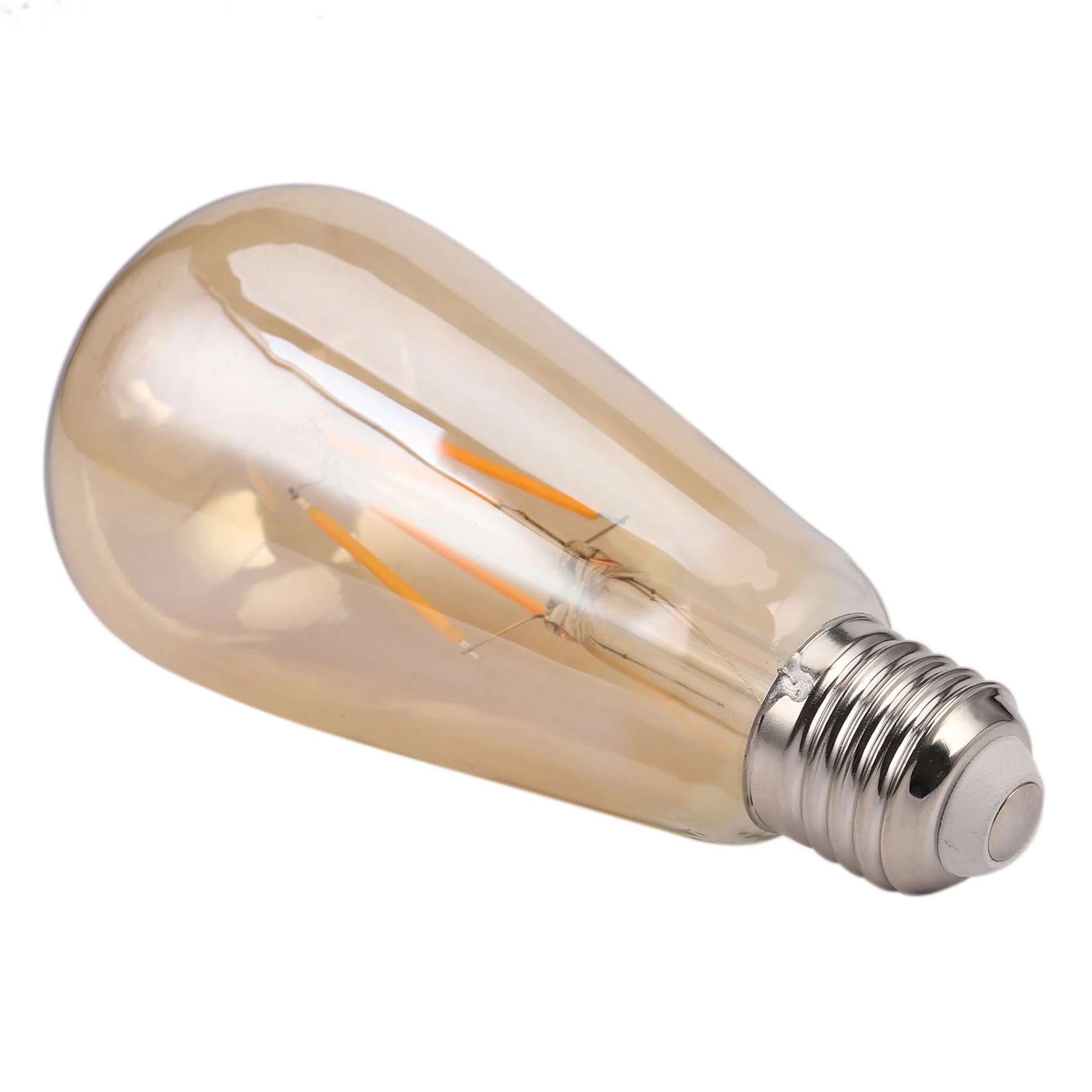 Регулируемая яркость E27 4 Вт Эдисон Ретро Винтаж Filament ST64 COB Светодиодная лампа