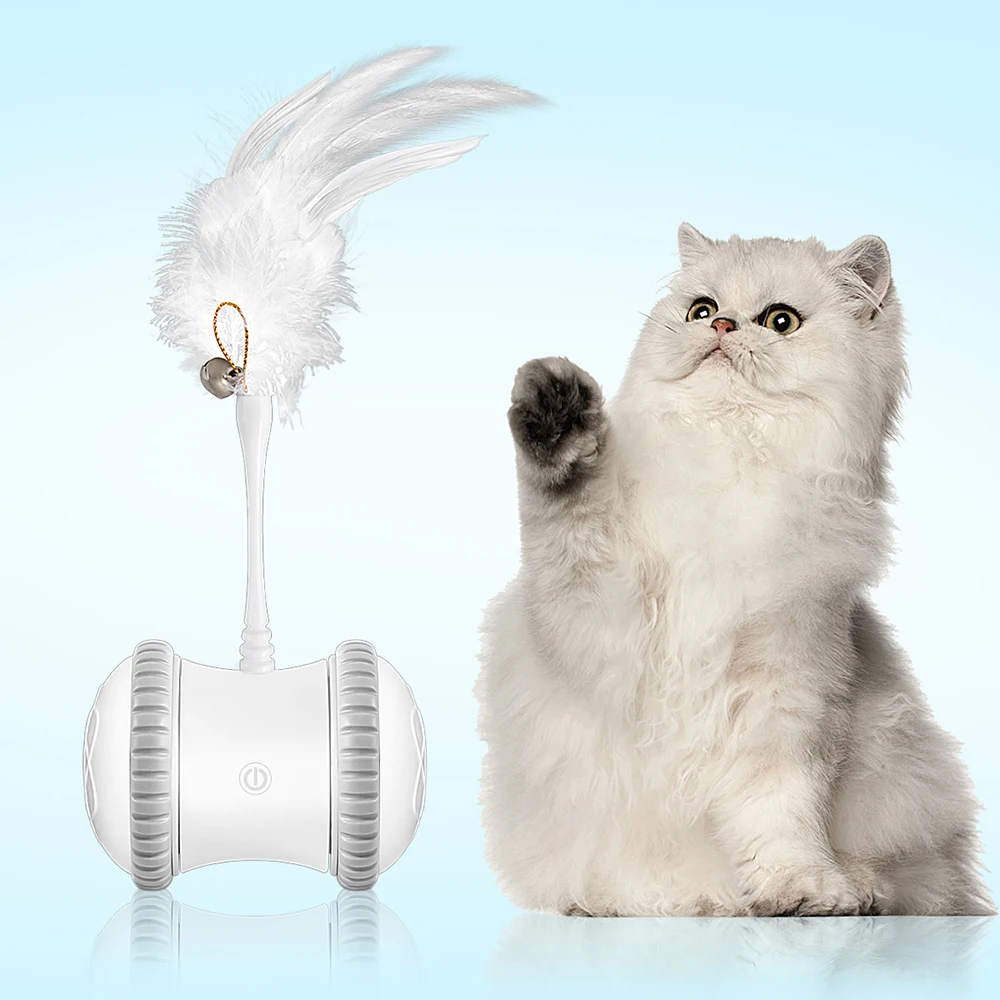 

Smart Electric Balance Car Funny Cat Toy Feather Cat Stick Induction 360° Rotation Robot Interactive Indoor Cat Hunting Sports