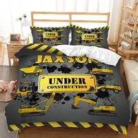 child bedding sets car rv excavator single kids duvet cover bed with pillowcase twin boy girl birthday present christmas gift