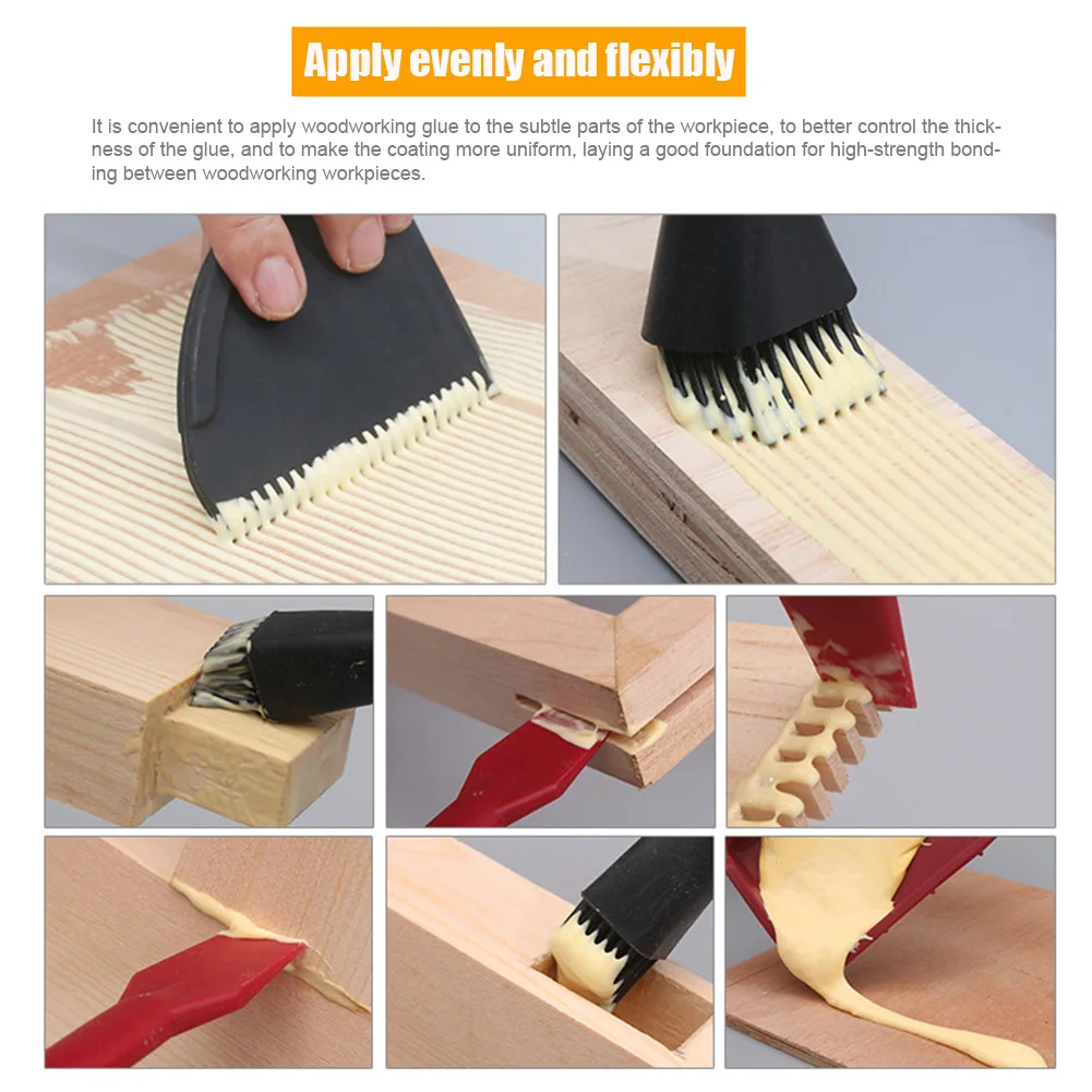 

4pcs/set Factory Woodworking Gluing Kit Portable Workshop Professional Comfortable Grip Tray Soft Silicone Wide Narrow Brush