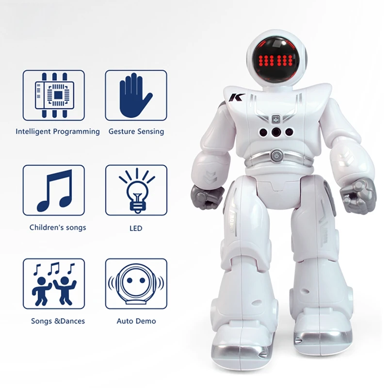 Интеллектуальный программируемый робот R18 с дистанционным управлением, Космический сенсорный жест, Индукционная танцевальная развивающая...