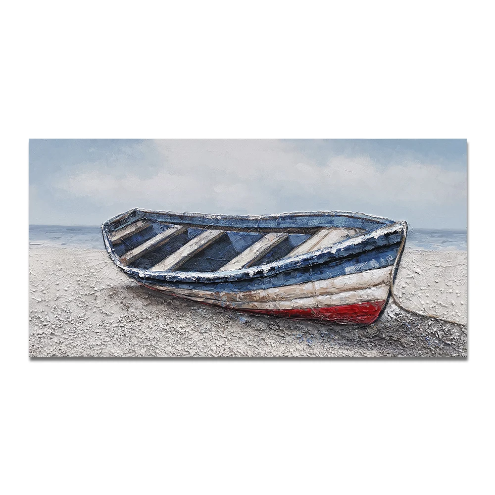 

Картина маслом на холсте 3 лодки HALFLEMART ABSTRACT