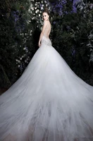 spaghetti straps luxury long wedding dress 2015 lace appliques beading crystal see through mermaid casamento bride dresses
