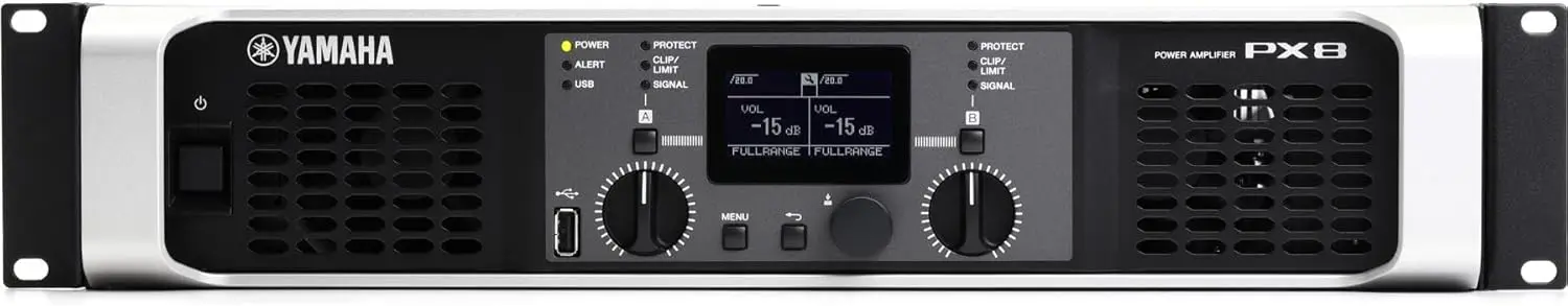 Двухканальный легкий усилитель мощности Yamaha PX8 мощностью 2x1050 Вт с DSP