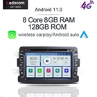 Carplay DSP IPS Android 11 8G + 128G 8-ядерный мультимедийный плеер GPS RDS радио Wifi Bluetooth для Dacia Renault Duster Logan Sandero
