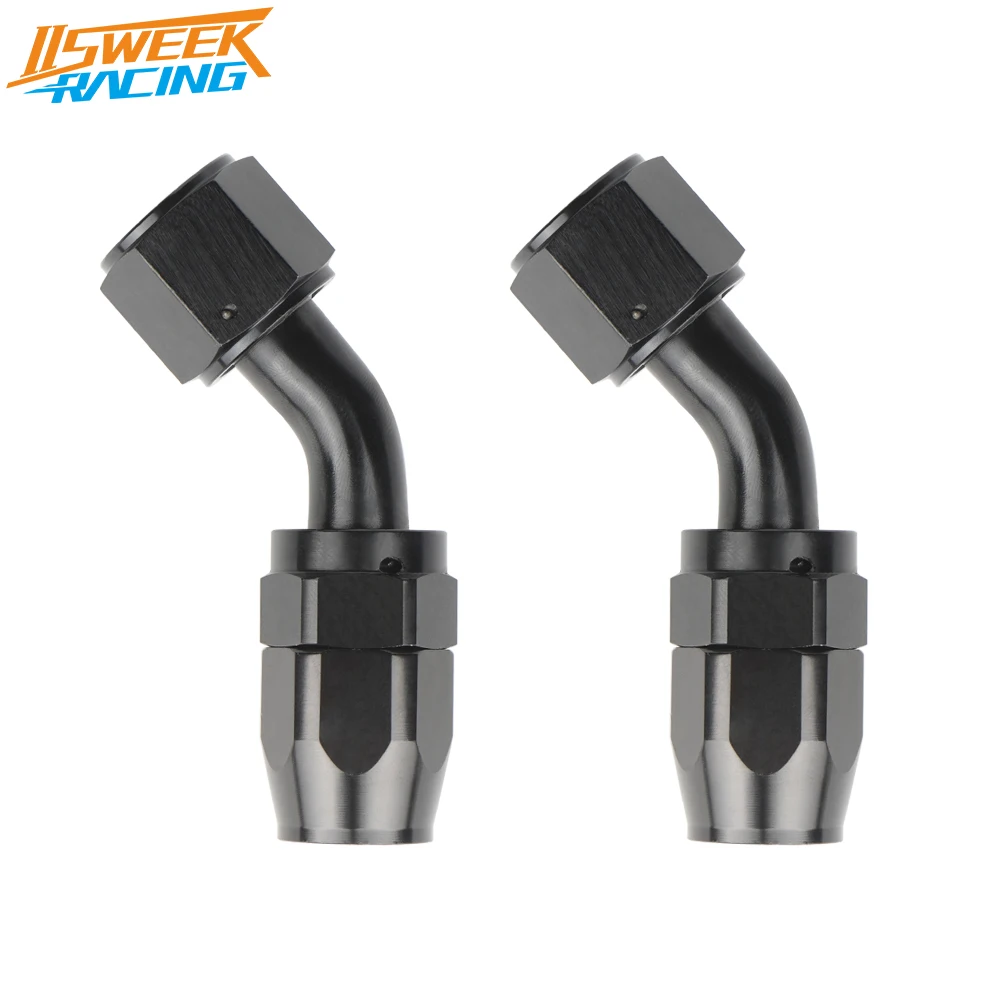 

2Pcs 45 градусов поворотный шланг конец фитинг топливной системы фитинги многоразовые трубки адаптер разъем для оплетки CPE топливной линии