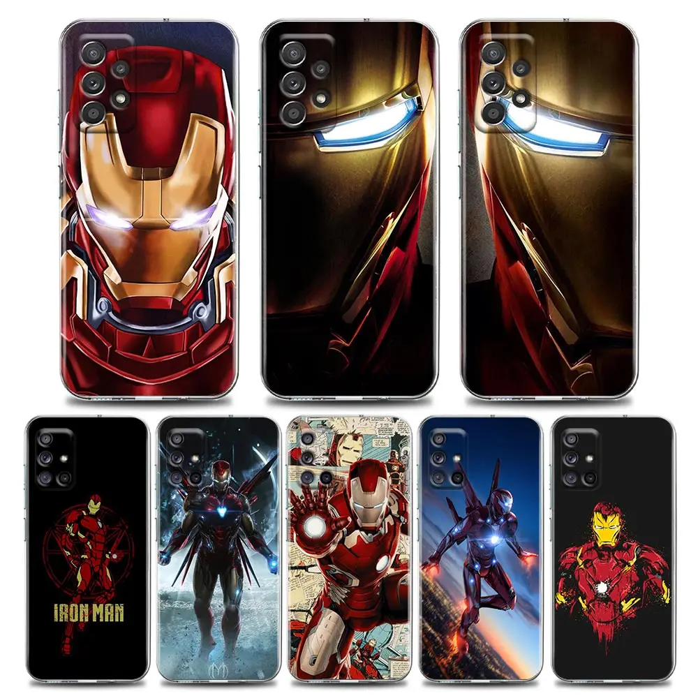 

Clear Phone Case for Samsung A01 A02 A02s A11 A12 A21 S A31 A41 A32 A51 A71 A42 A52 A72 Silicone Cover Iron Man