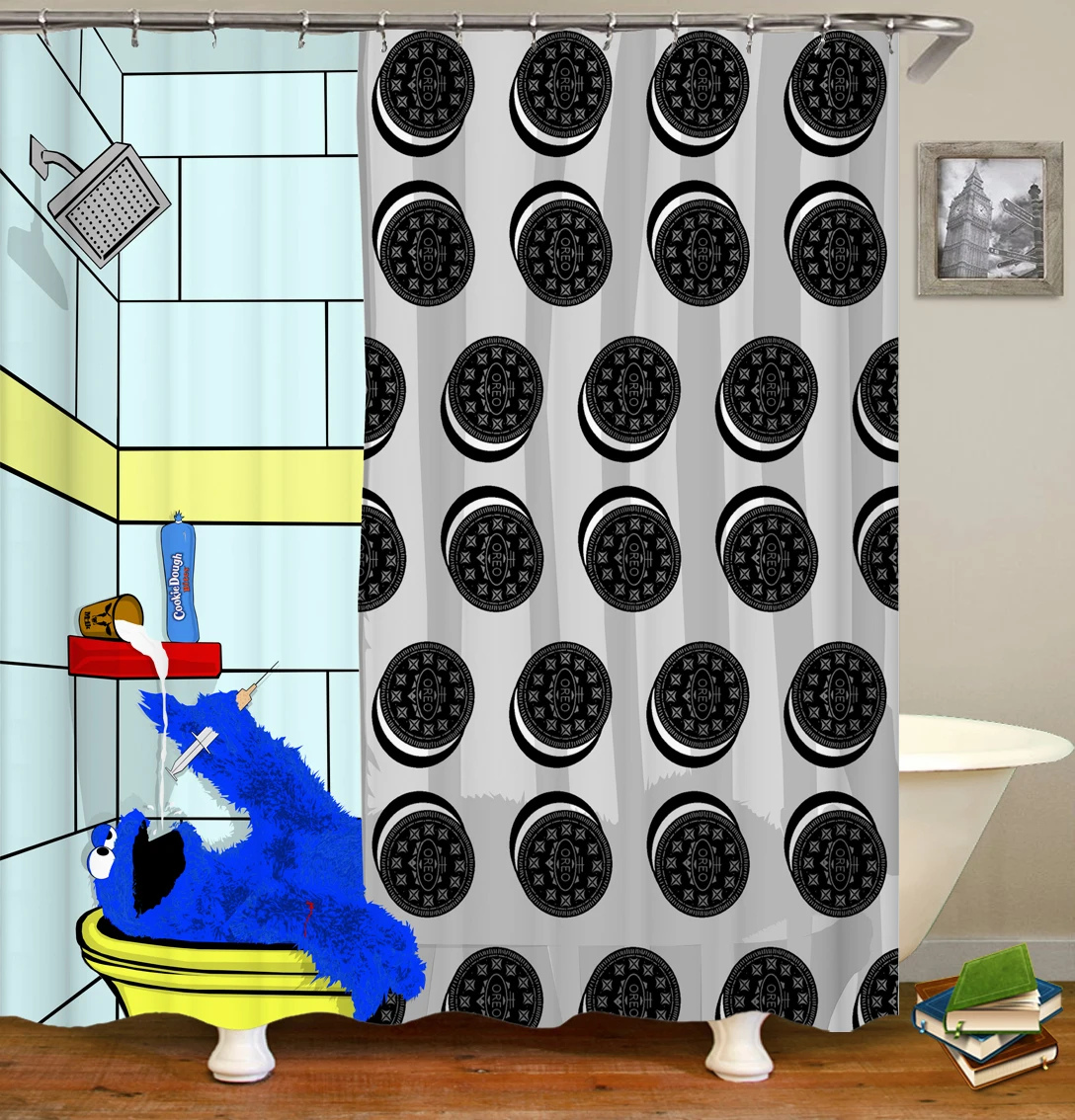 

Занавеска для душа со слоном-динозавром из полиэстера