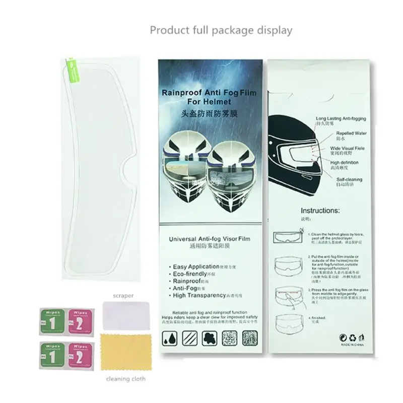 

Universal Motorcycle Helmet Shield Insert Clear Adhesive Base Anti Fog Lens Rainproof Film for nano Coating Patch Screen