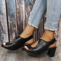 ladies banquet buckle sandals womens summer chunky heels ladies ankle straps sandals open toe heels gladiator zapatos mujer