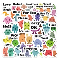 46pcs cute monster information stickers for scrapbook ipad stationery thank you sticker scrapbooking material craft supplies