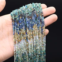 natural stone crystal beads round lapis lazuli turquoise faceted bead for jewelry making diy women necklace bracelet gifts