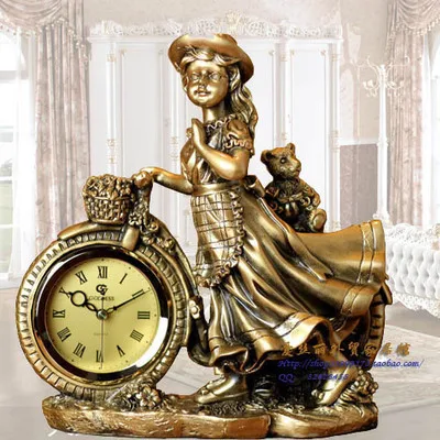 

Classic european-style seat bell mute sitting room table bell retro golden light bridge beauty reading craft dec sculptures room