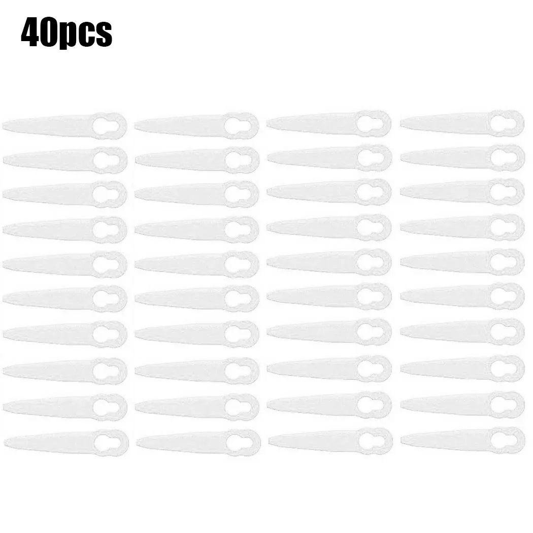 

40Pcs Plastic Blades Strimmer Spare Knives F016800177 For Bosch ART 23 Accutrim Easytrim Grass Trimmer Garden Tool Parts White